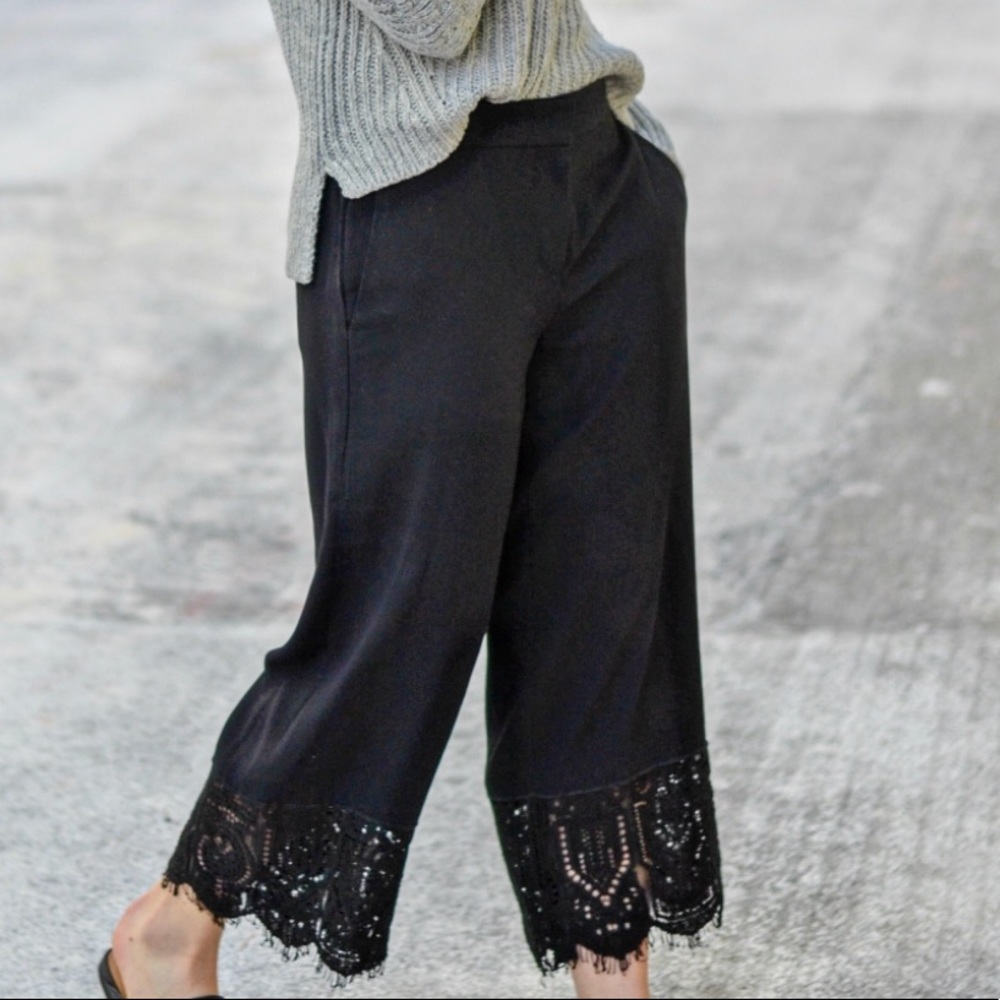 Ann Taylor Wide Leg Lace Pants